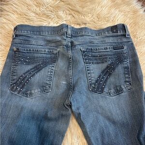 7 For All Mankind Women's Boot Cut Jeans in Dark Blue